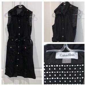 Calvin Klein Sleeveless Button-down Dress